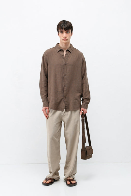 Basic Keten Oversize Gömlek