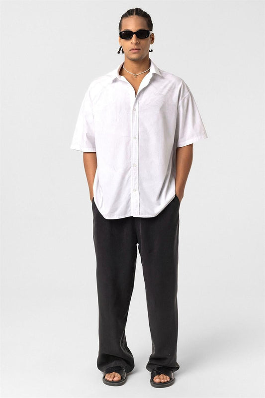 Oversize Yıkamalı Poplin Gömlek