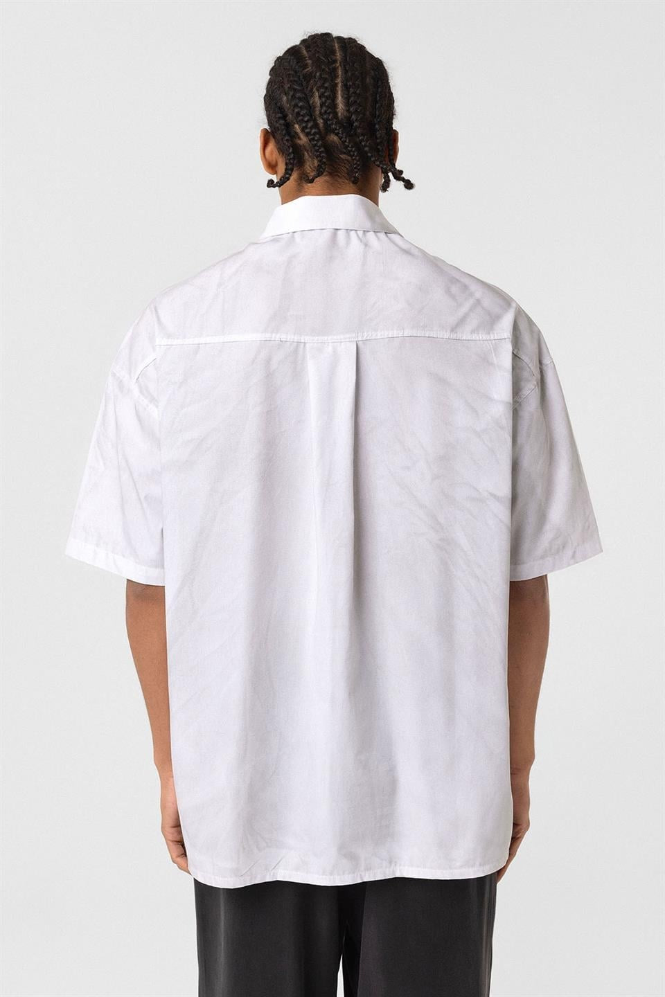 Oversize Yıkamalı Poplin Gömlek