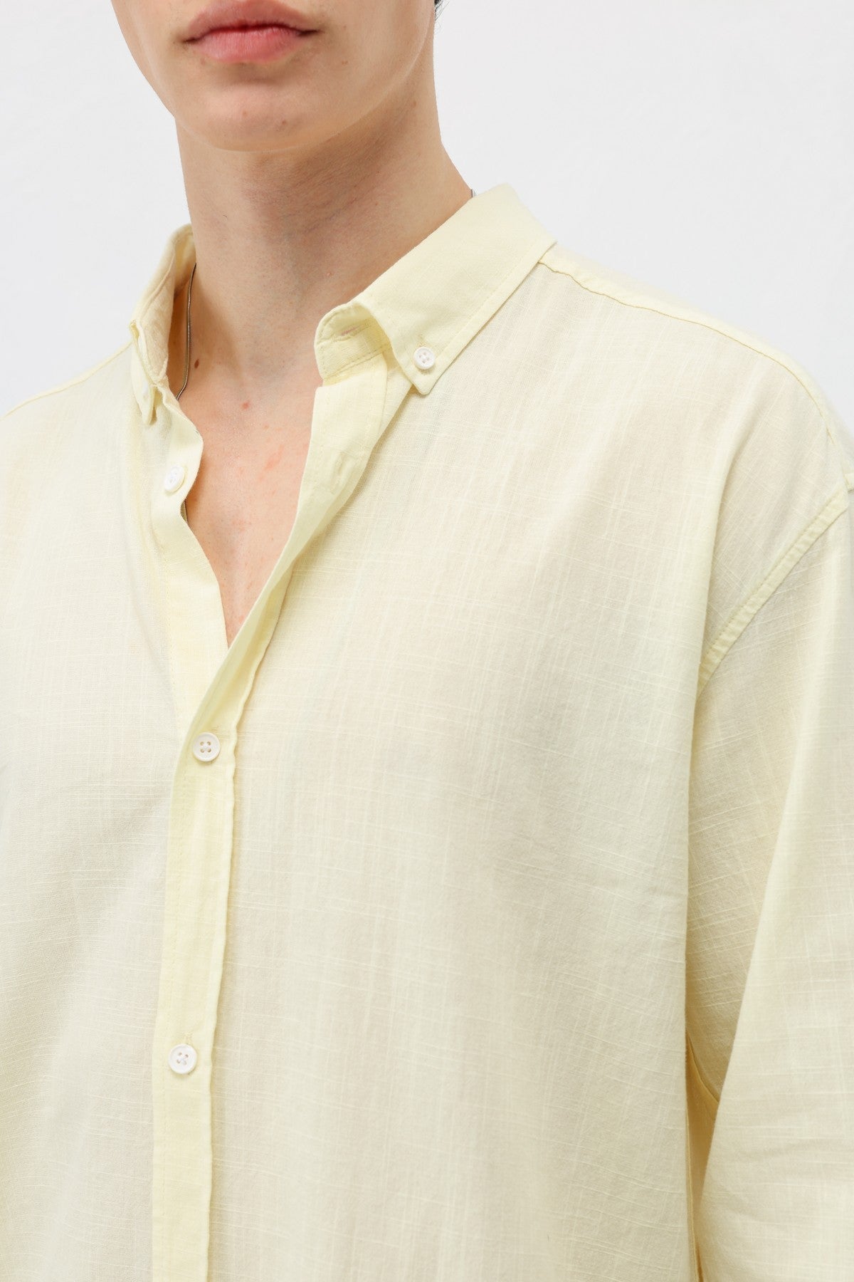 Basic Oversize Pamuk Keten Gömlek