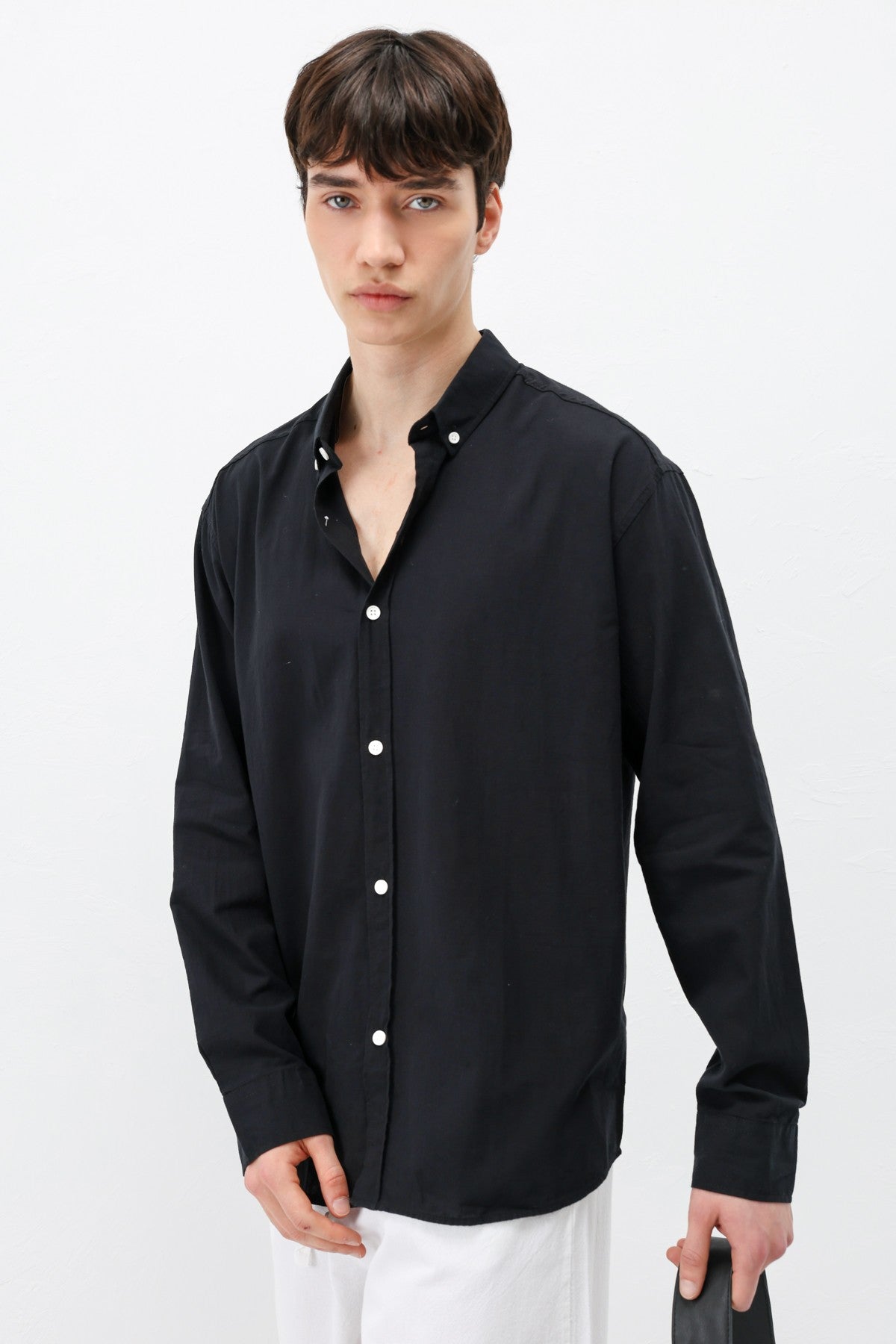Basic Oversize Pamuk Keten Gömlek