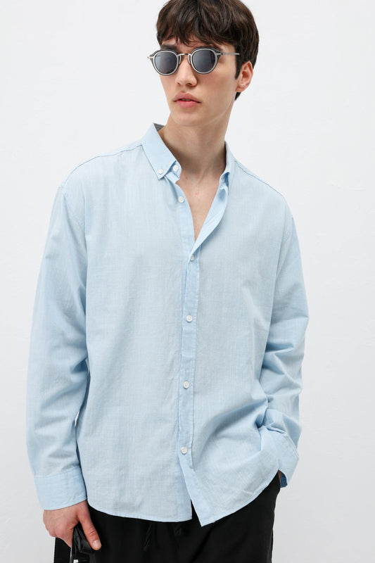 Basic Oversize Pamuk Keten Gömlek