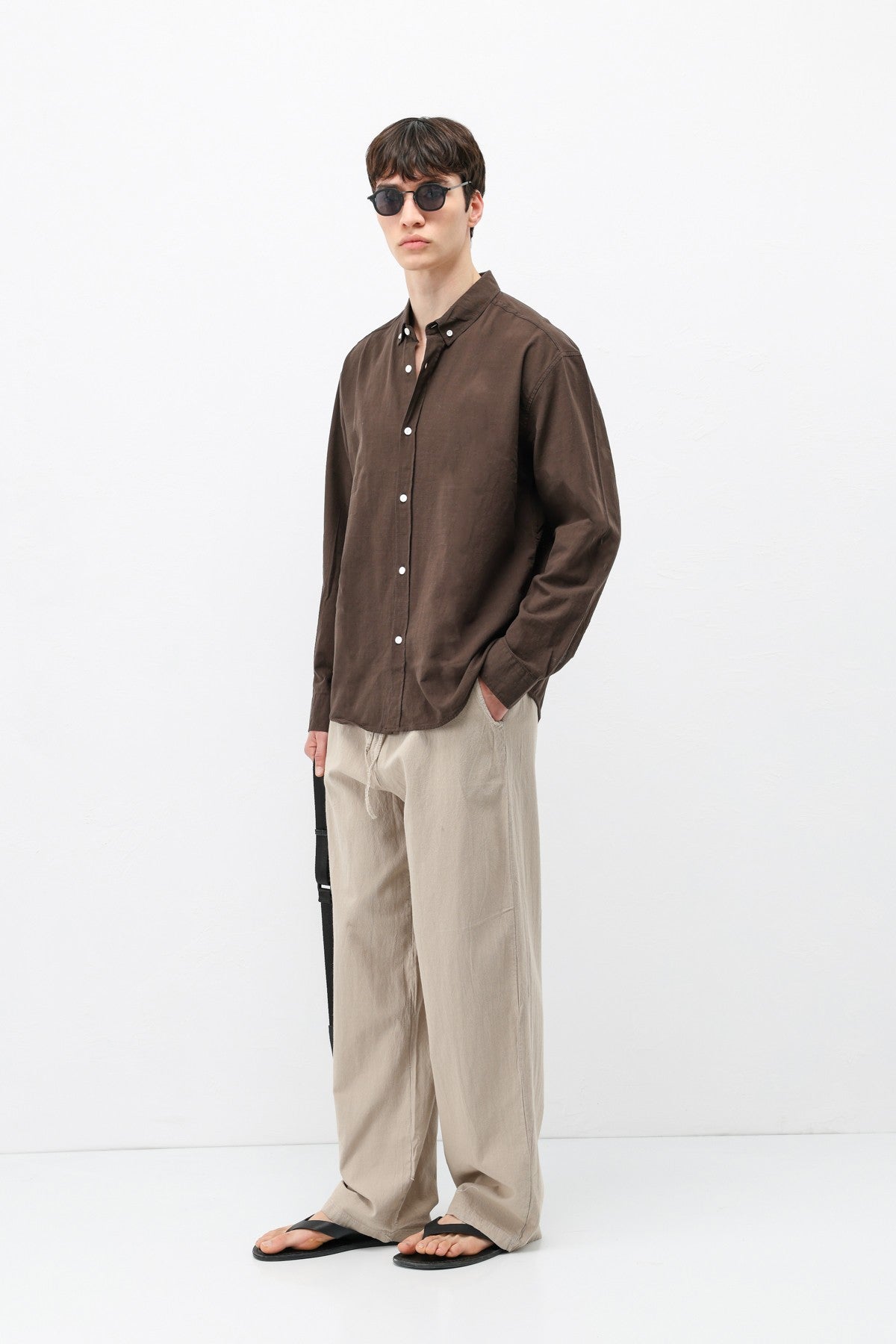 Basic Oversize Pamuk Keten Gömlek