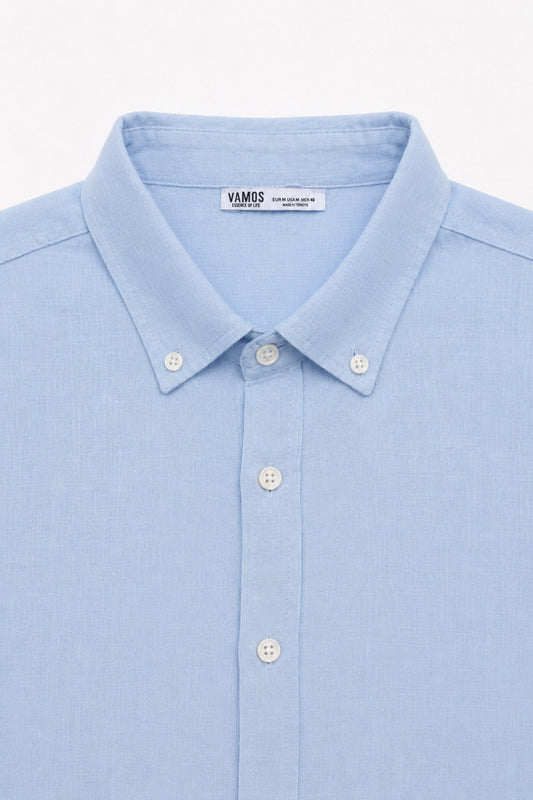Basic Oversize Pamuk Keten Gömlek