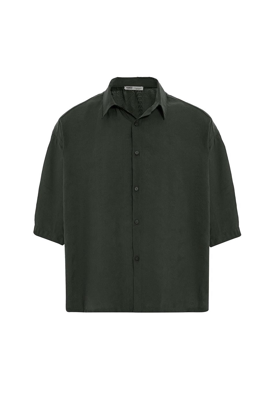 Oversize Kısa Kol Modal Kumaş Gömlek