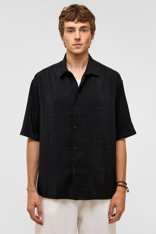 Basic Oversize Kısa Kollu Modal Gömlek