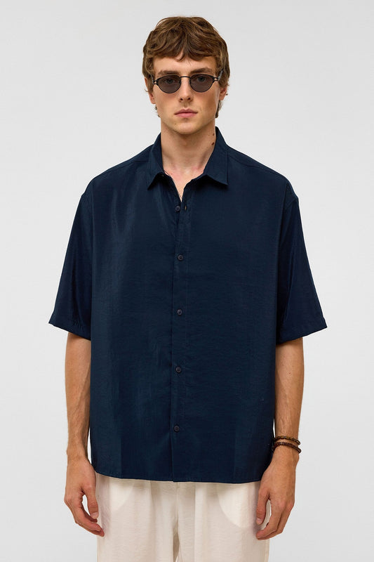 Basic Oversize Kısa Kollu Modal Gömlek