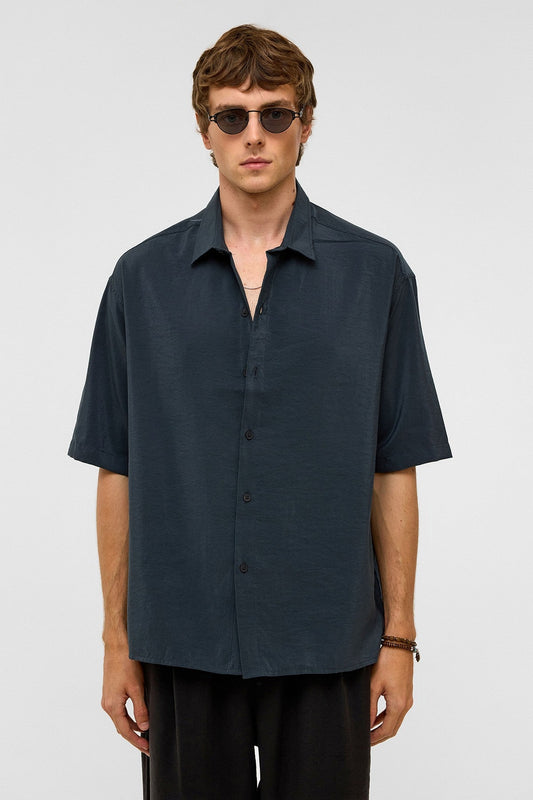 Basic Oversize Kısa Kollu Modal Gömlek