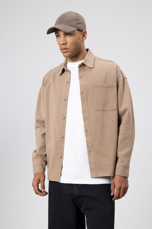 Oversize Gabardin Gömlek Ceket