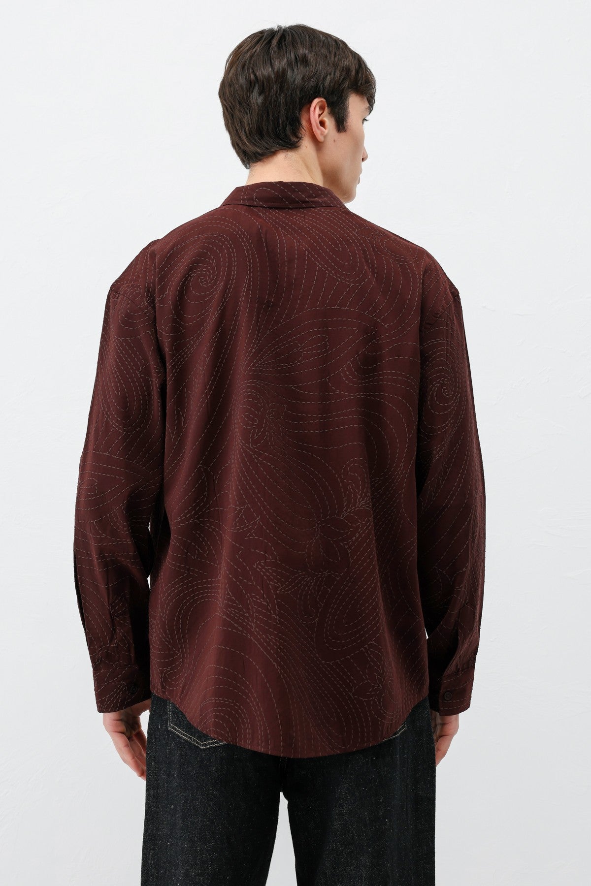 Oversize Dikiş Detaylı Gömlek