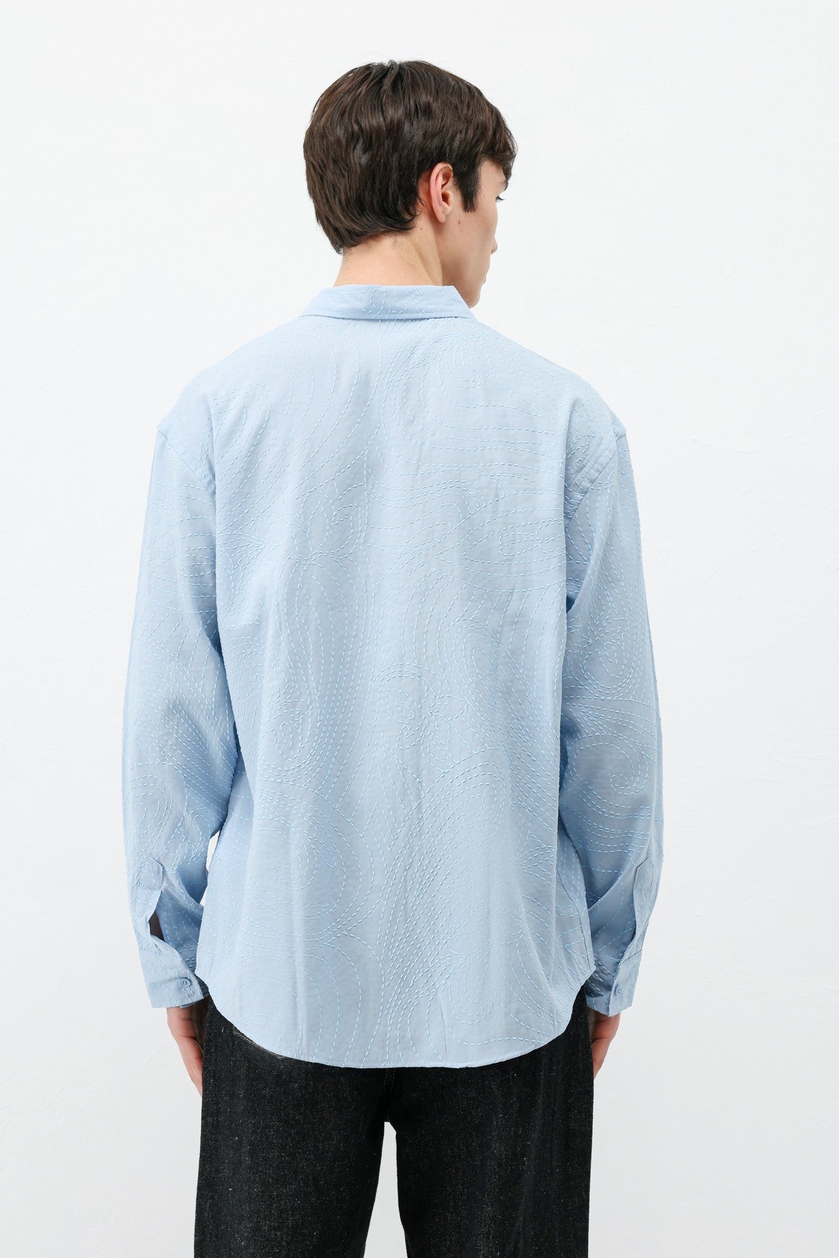 Oversize Dikiş Detaylı Gömlek