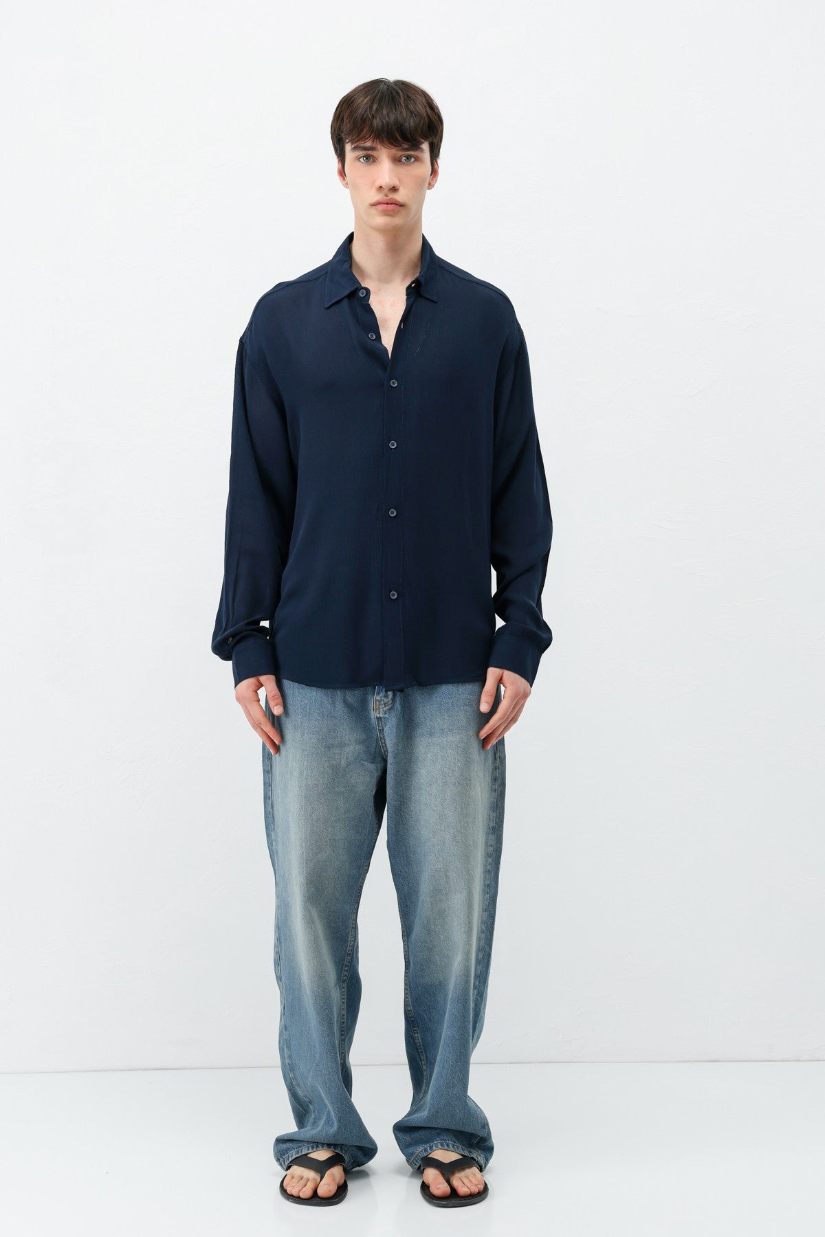 Hafif Dokulu Oversize Gömlek