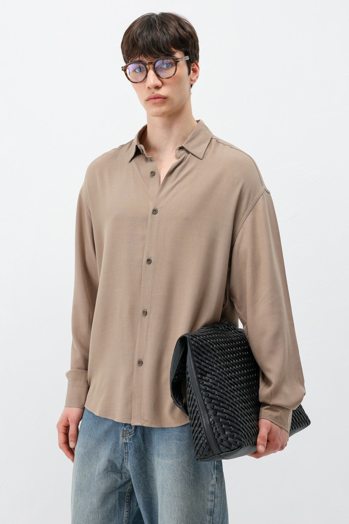 Hafif Dokulu Oversize Gömlek