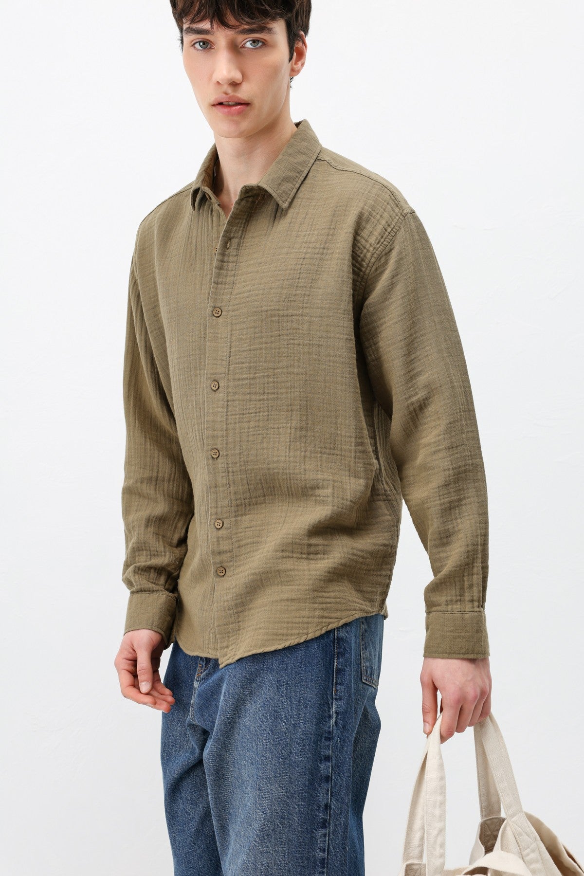 Müslin Kumaş Oversize Gömlek