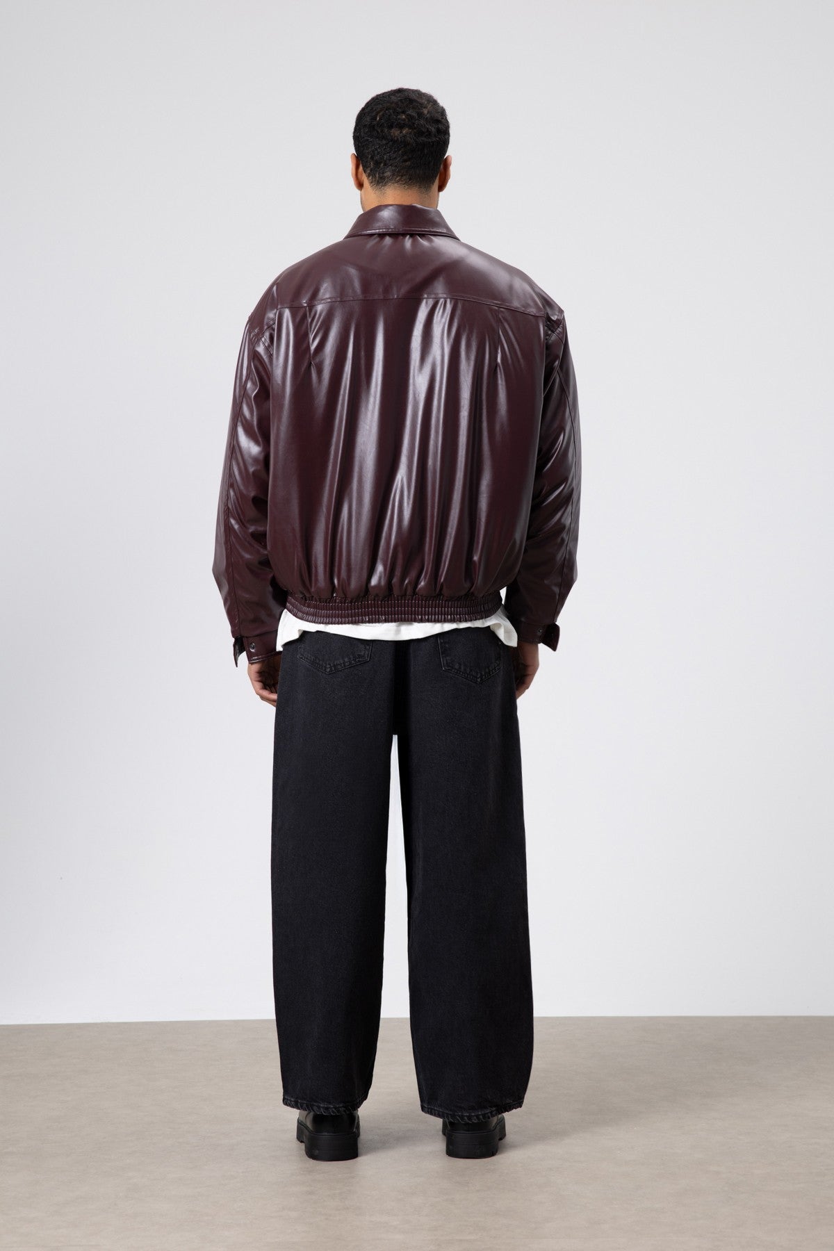 Basic Suni Deri Oversize Ceket
