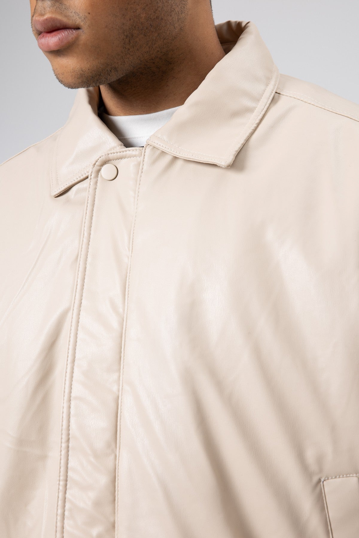 Basic Suni Deri Oversize Ceket