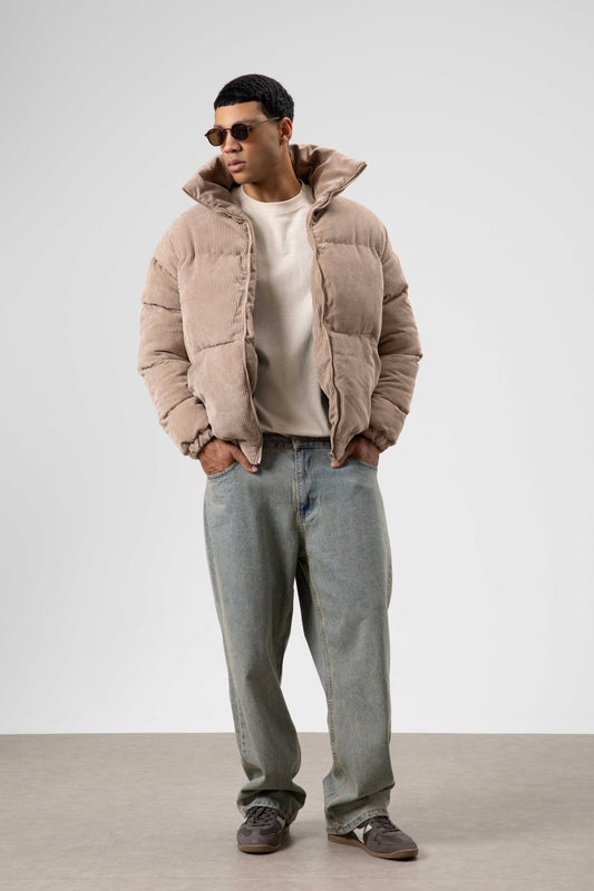 Oversize Kadife Şişme Mont