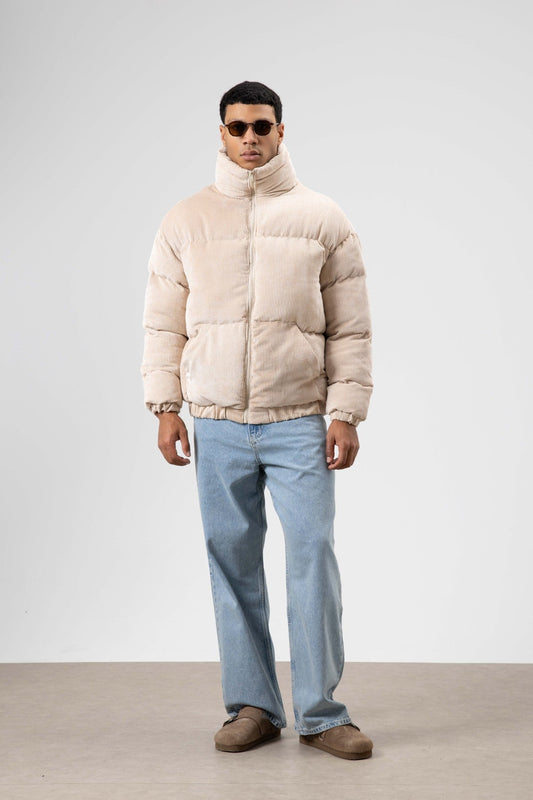 Oversize Kadife Şişme Mont