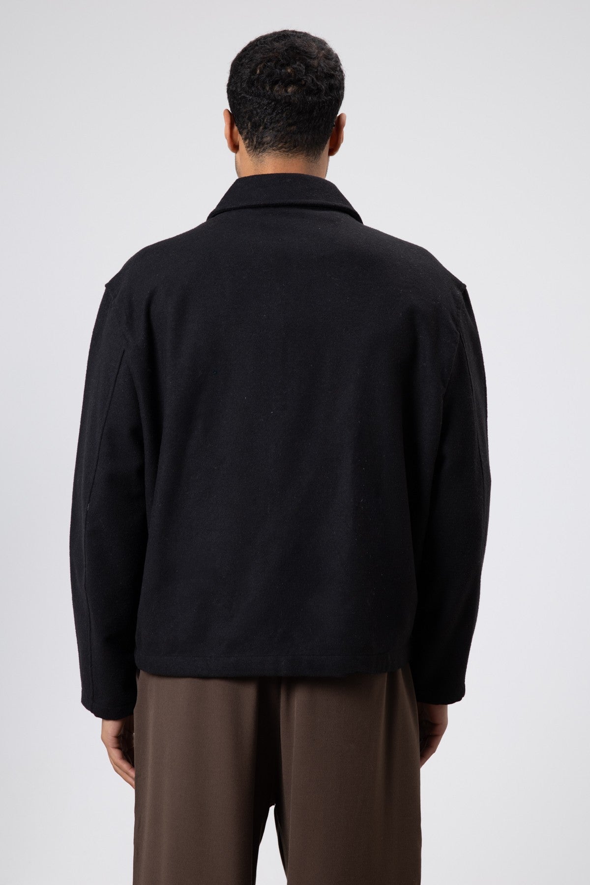 Oversize Fermuarlı Kaşe Ceket