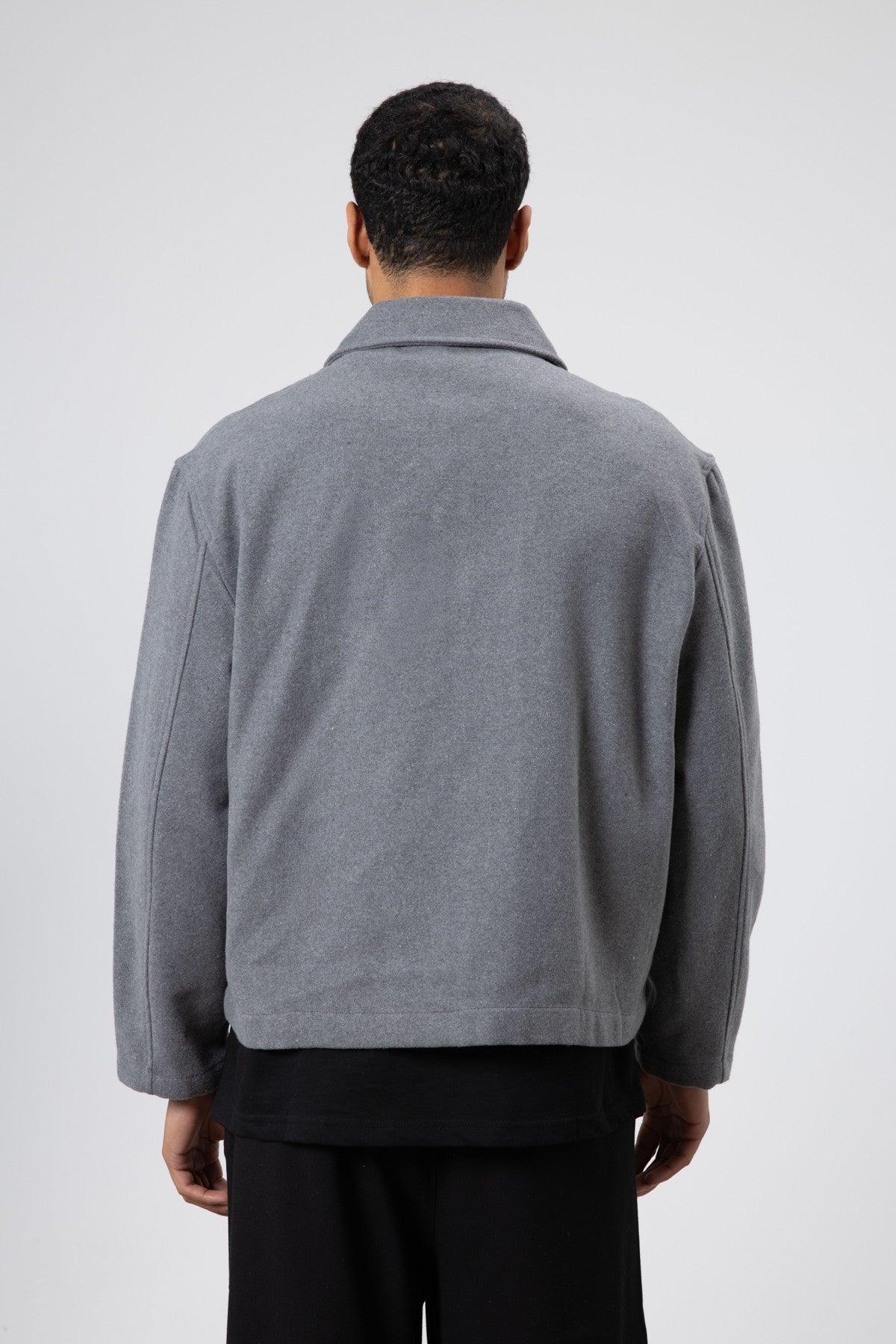 Oversize Fermuarlı Kaşe Ceket