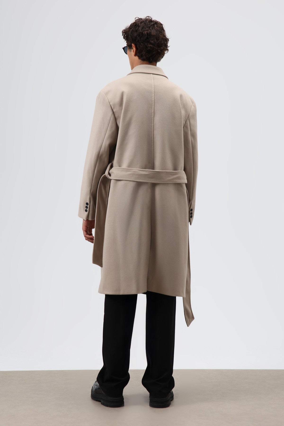Oversize Kruvaze Kaşe Kaban