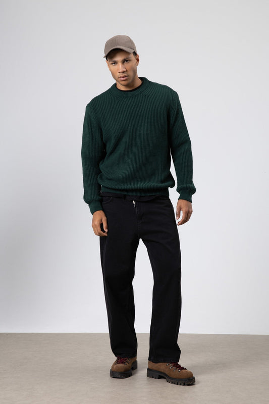 Bisiklet Yaka Oversize Triko Kazak