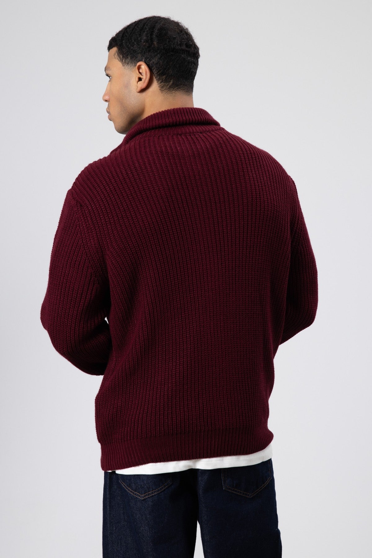 Oversize Fermuarlı Triko Hırka