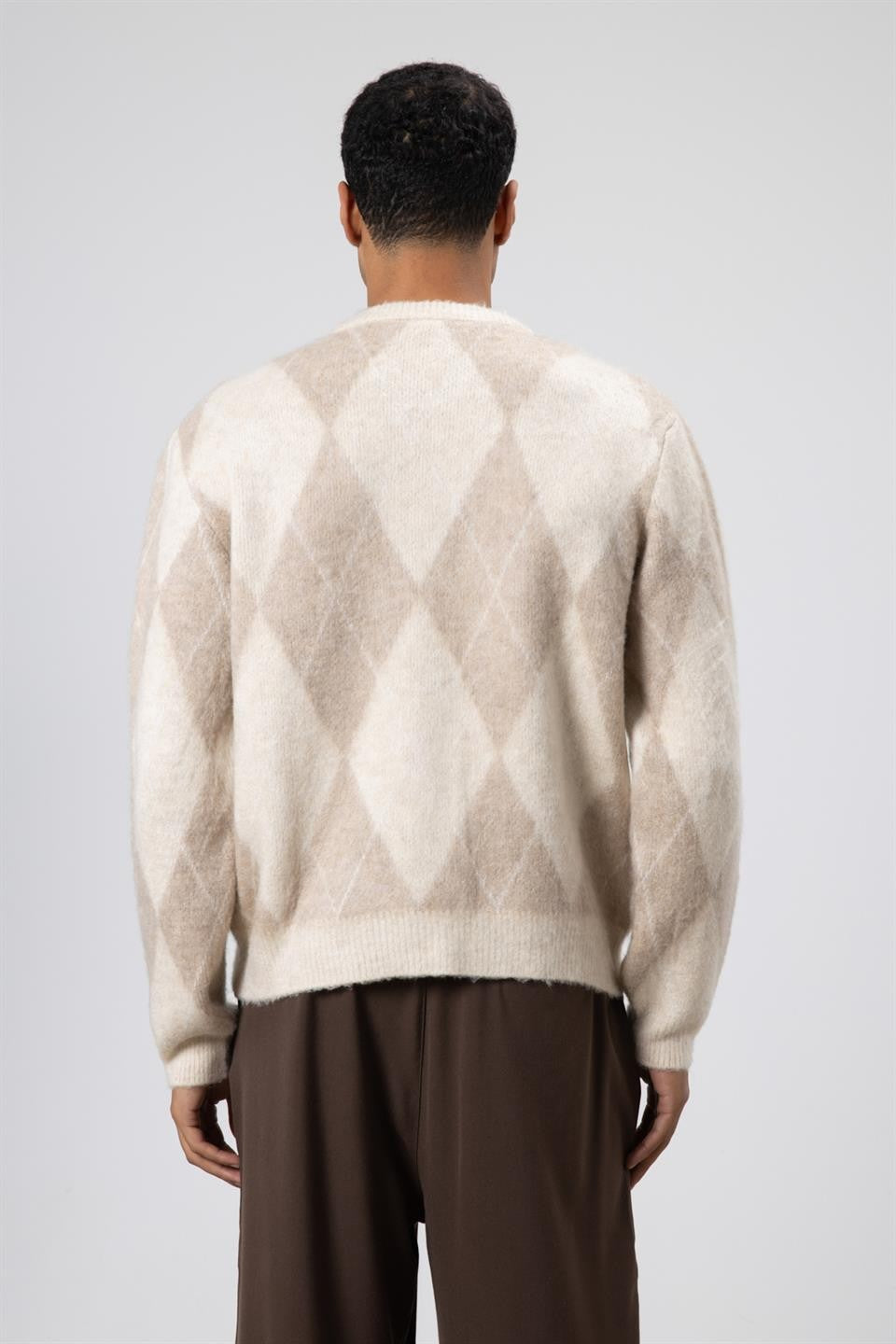 Baklava Desenli Oversize Kazak