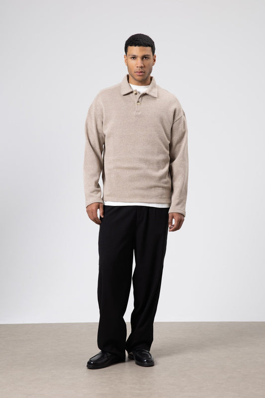 Oversize Polo Yaka Triko Kazak