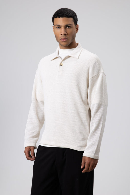 Oversize Polo Yaka Triko Kazak