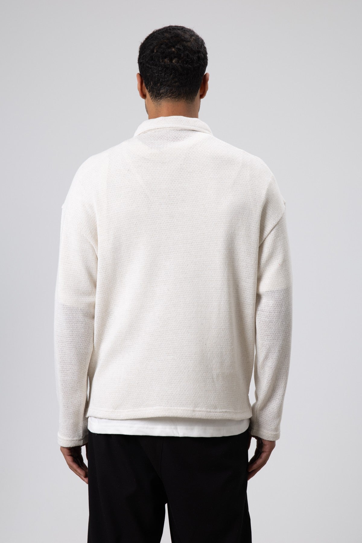 Oversize Polo Yaka Triko Kazak