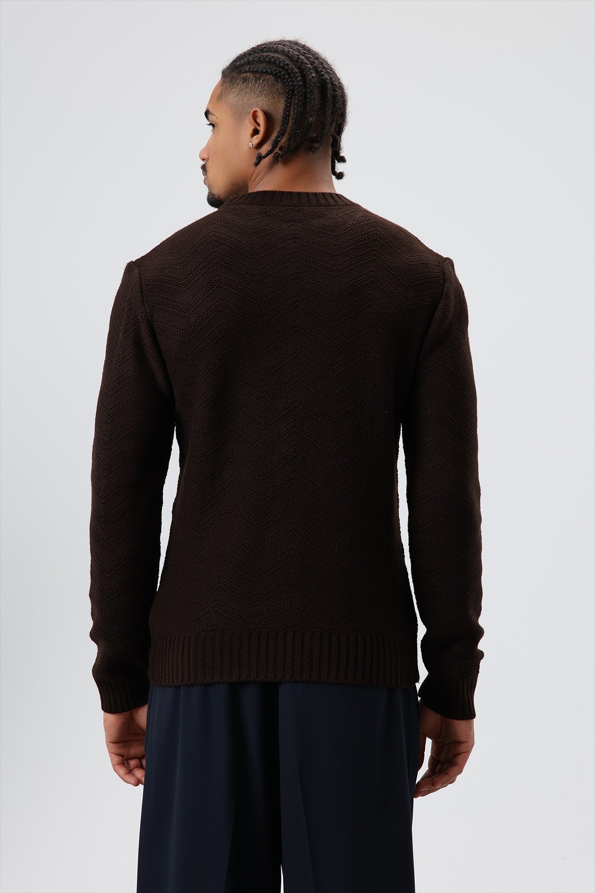 Bisiklet Yaka Oversize Triko Kazak