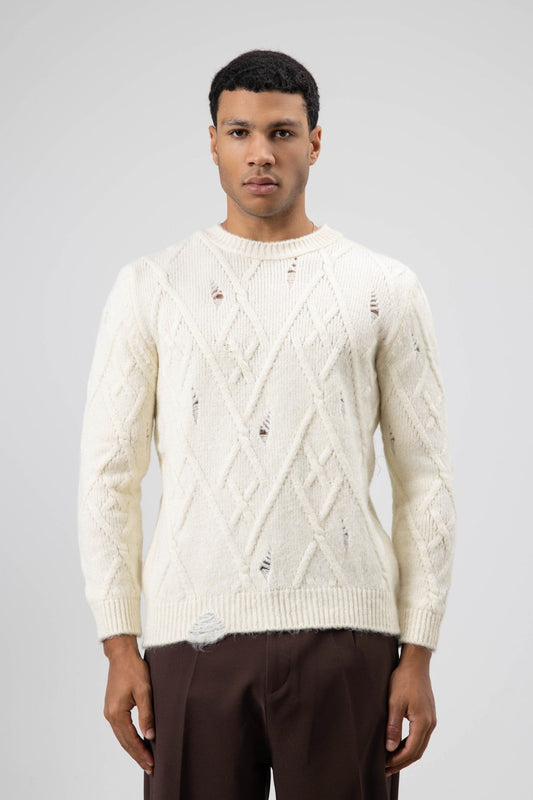Oversize Desenli Triko Kazak