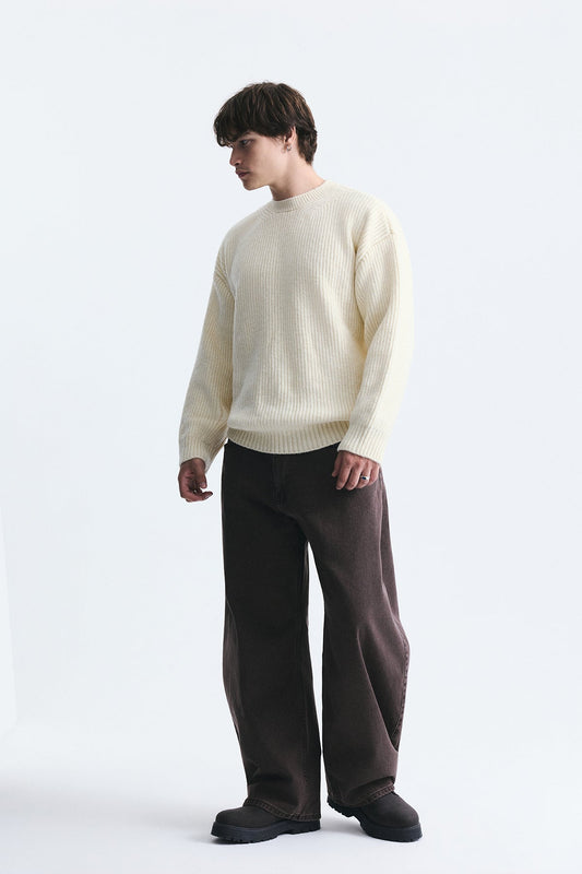 Oversize Fitilli Triko Kazak