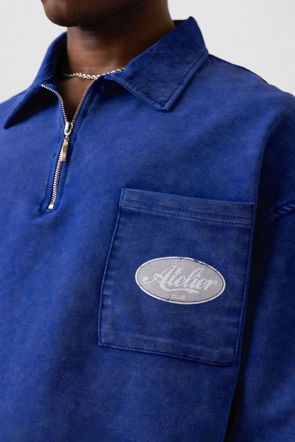 Oversize Polo Yaka Fermuarlı Tişört