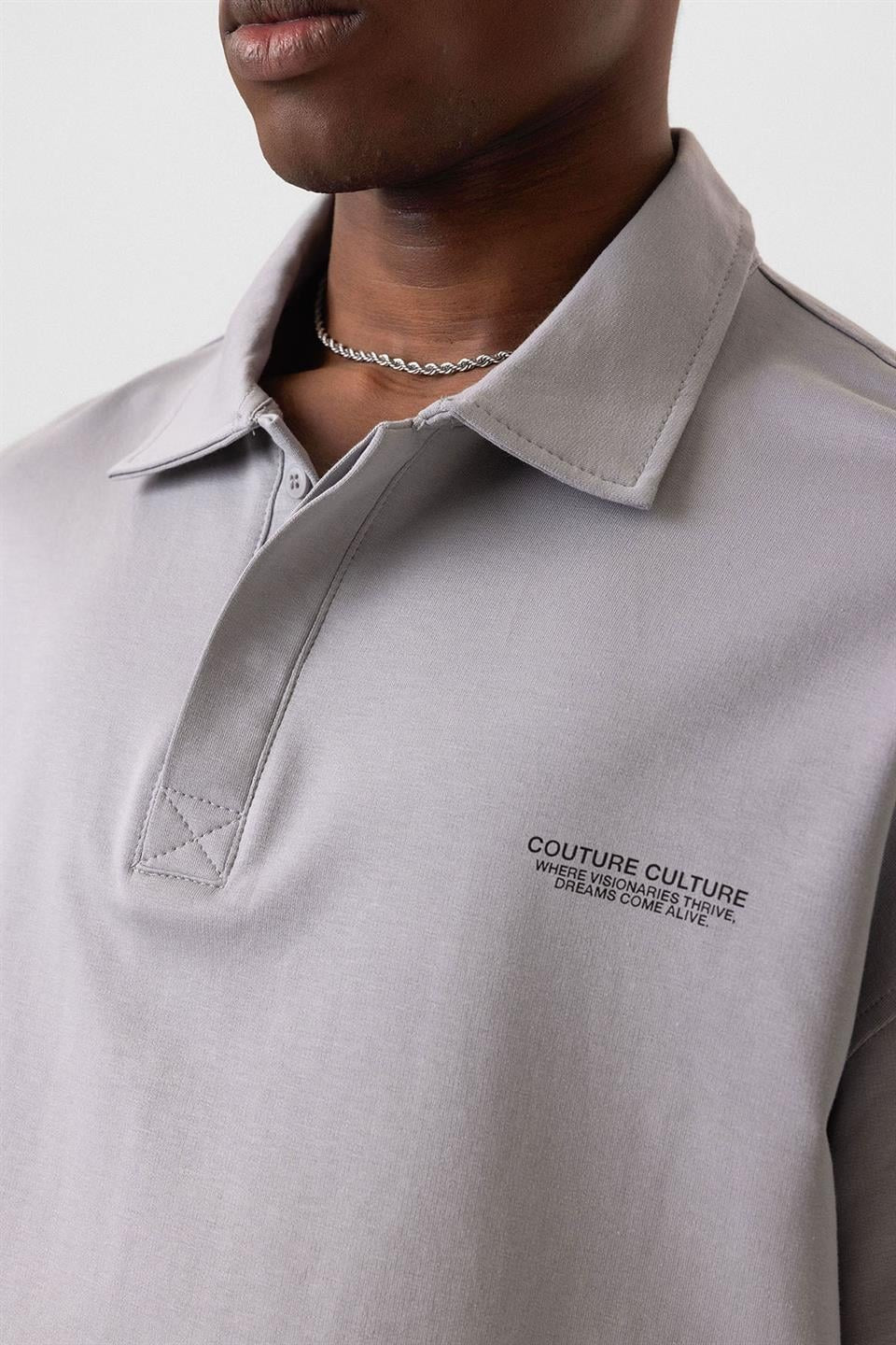 Polo Yaka Oversize Tişört