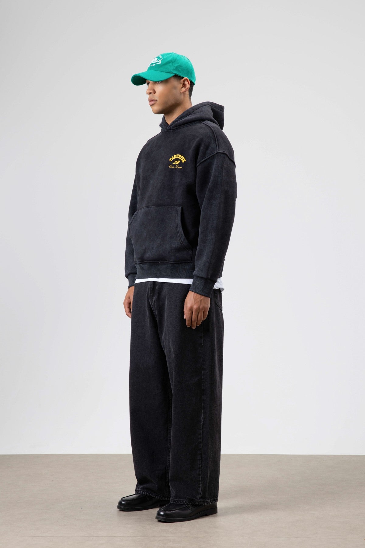 Oversize Yıkamalı Boxy Fit Kapüşonlu Sweatshirt