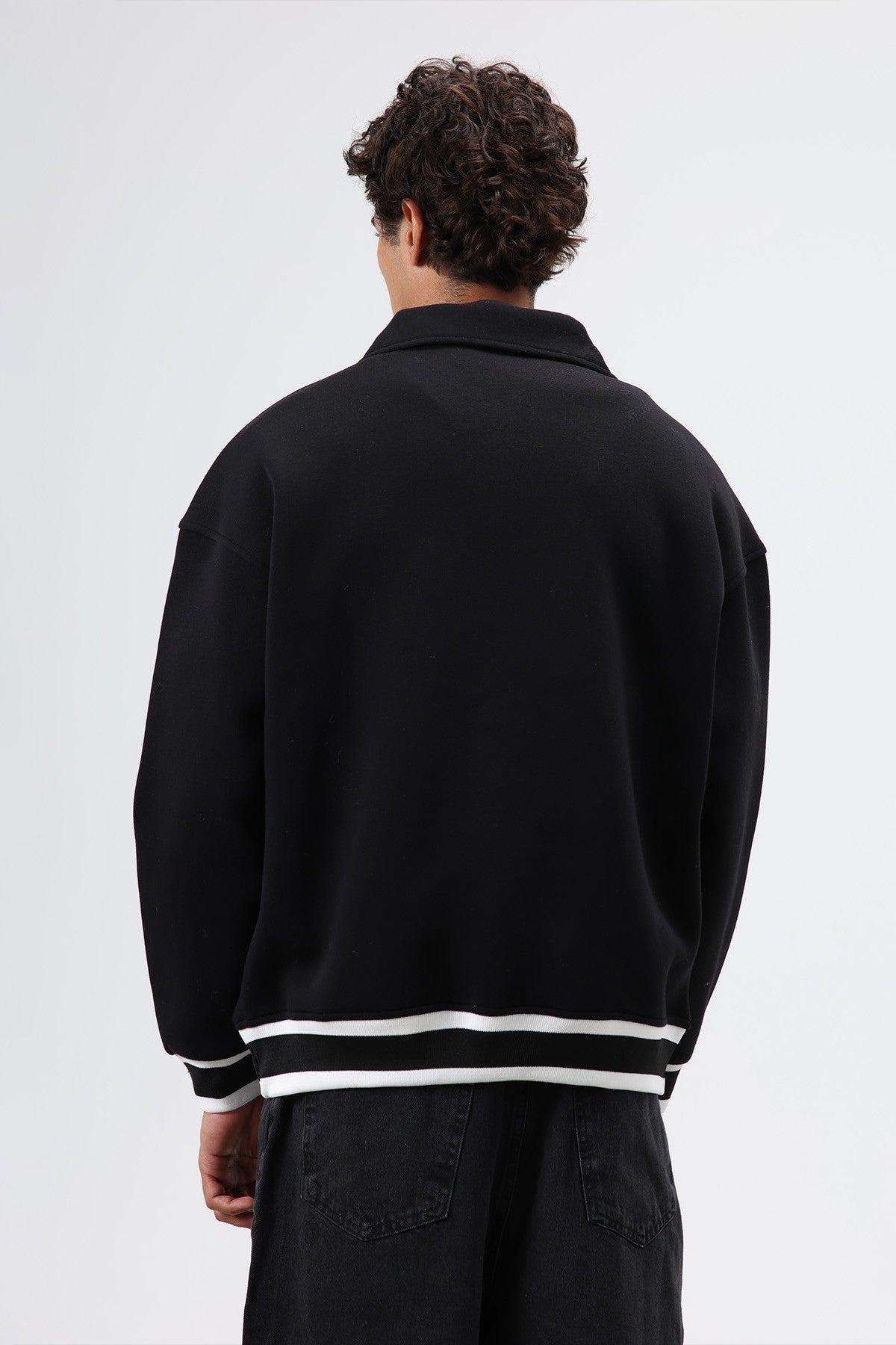Oversize Polo Yaka Sweatshirt