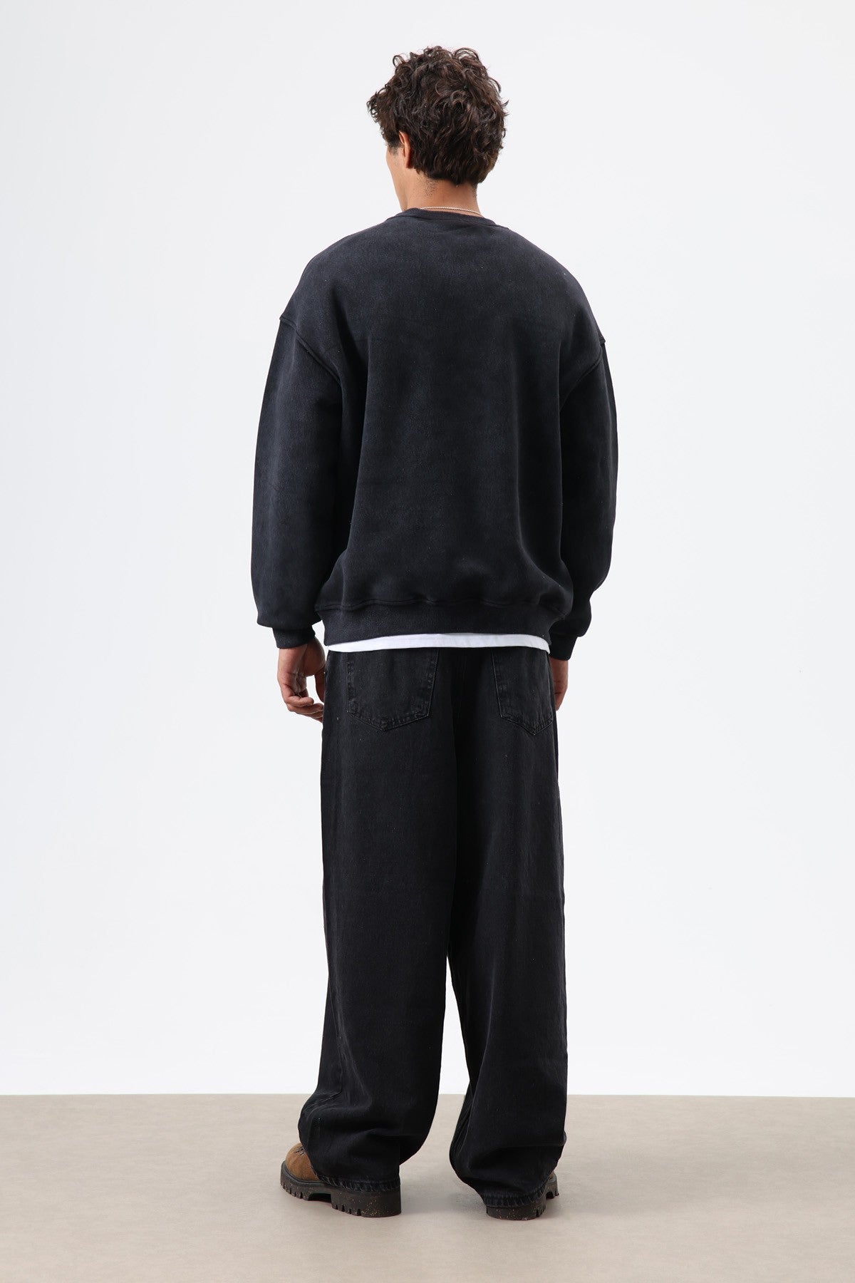 Basic Oversize Yıkamalı Sweatshirt