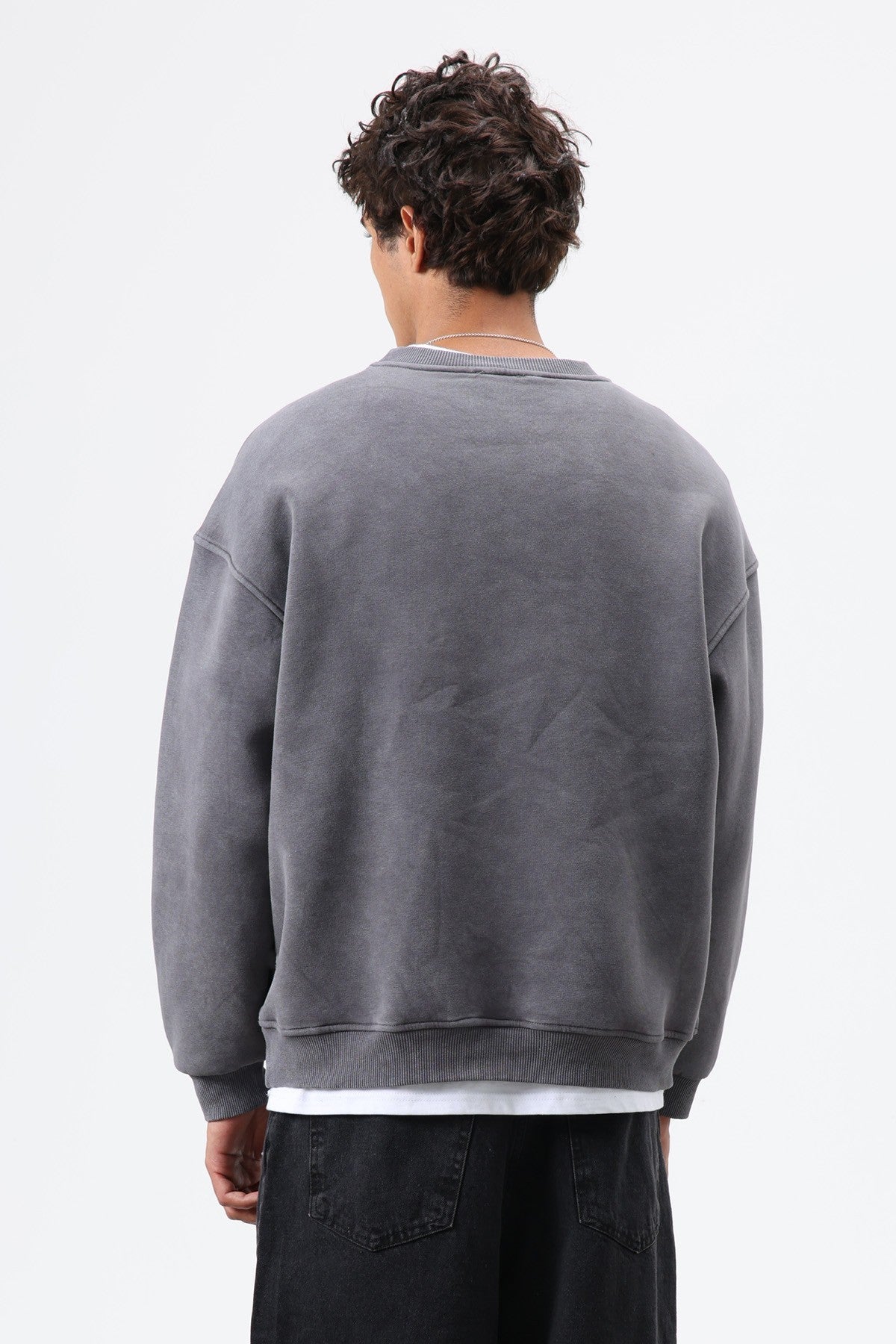Basic Oversize Yıkamalı Sweatshirt