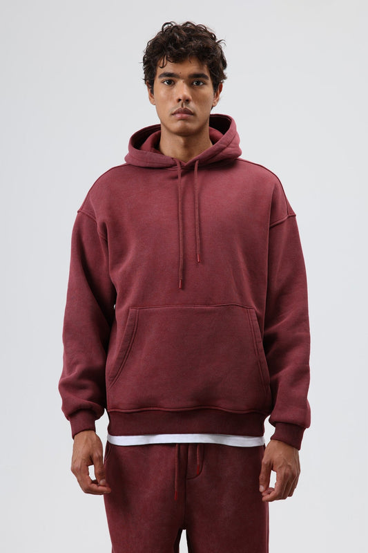 Basic Oversize Yıkamalı Hoodie