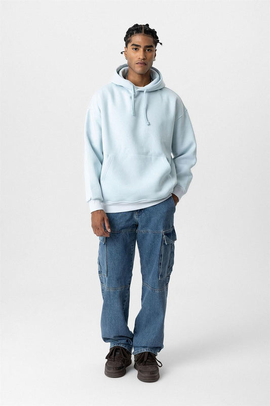 Basic Oversize Yıkamalı Hoodie