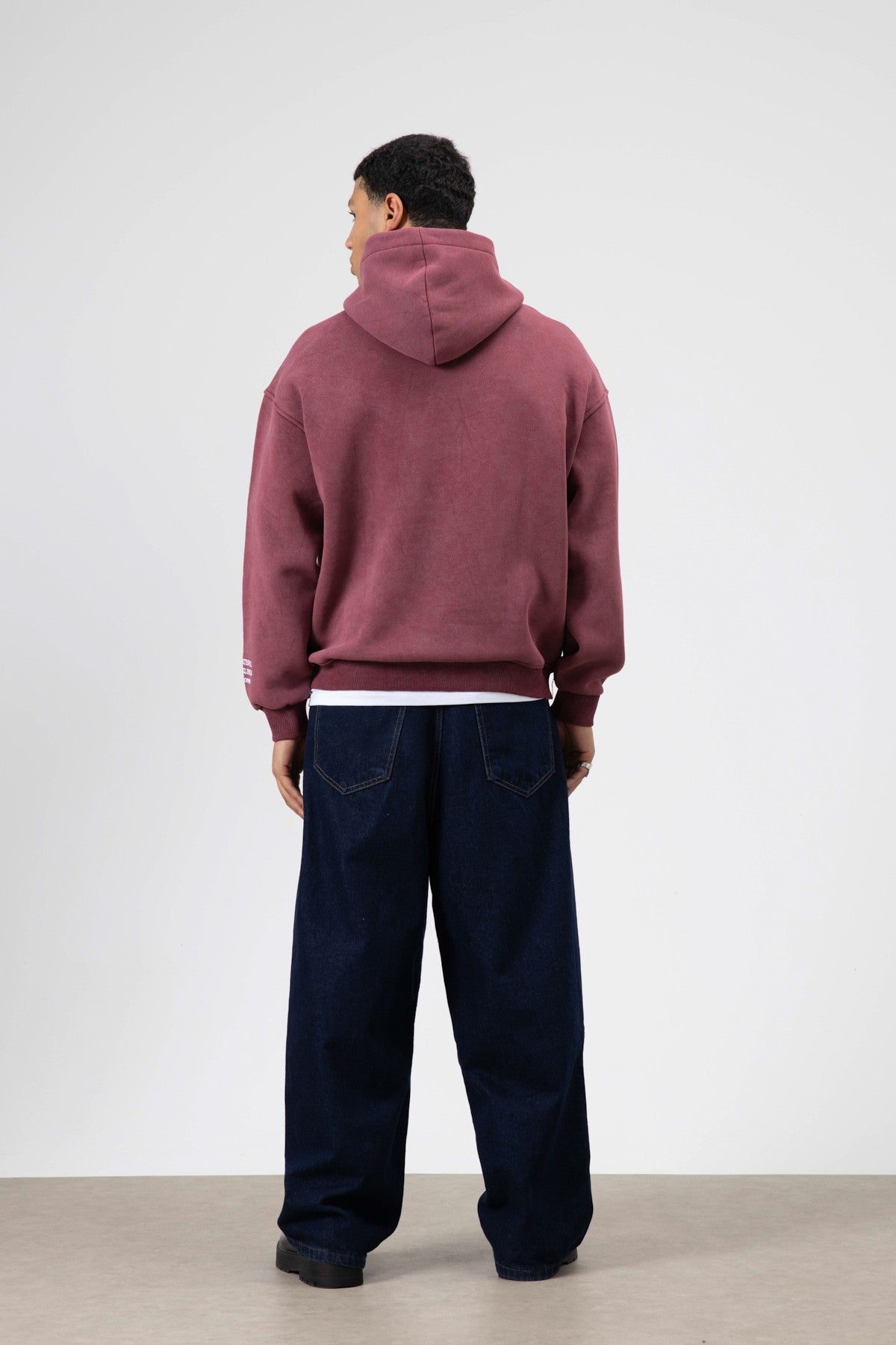 Oversize Nakış BaskılıKapüşonlu Sweatshirt