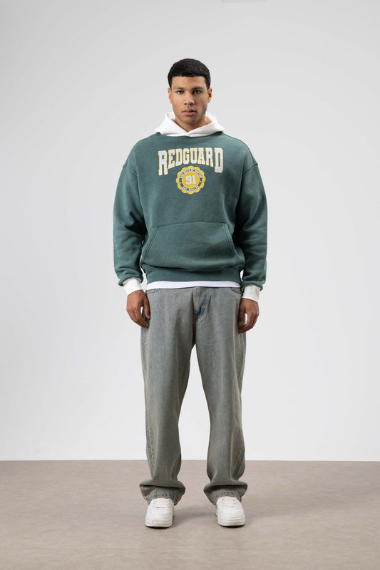 Oversize Baskılı Kapüşonlu Sweatshirt