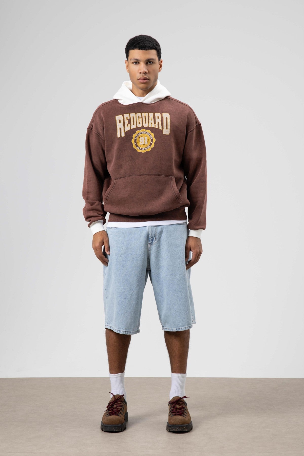 Oversize Baskılı Kapüşonlu Sweatshirt