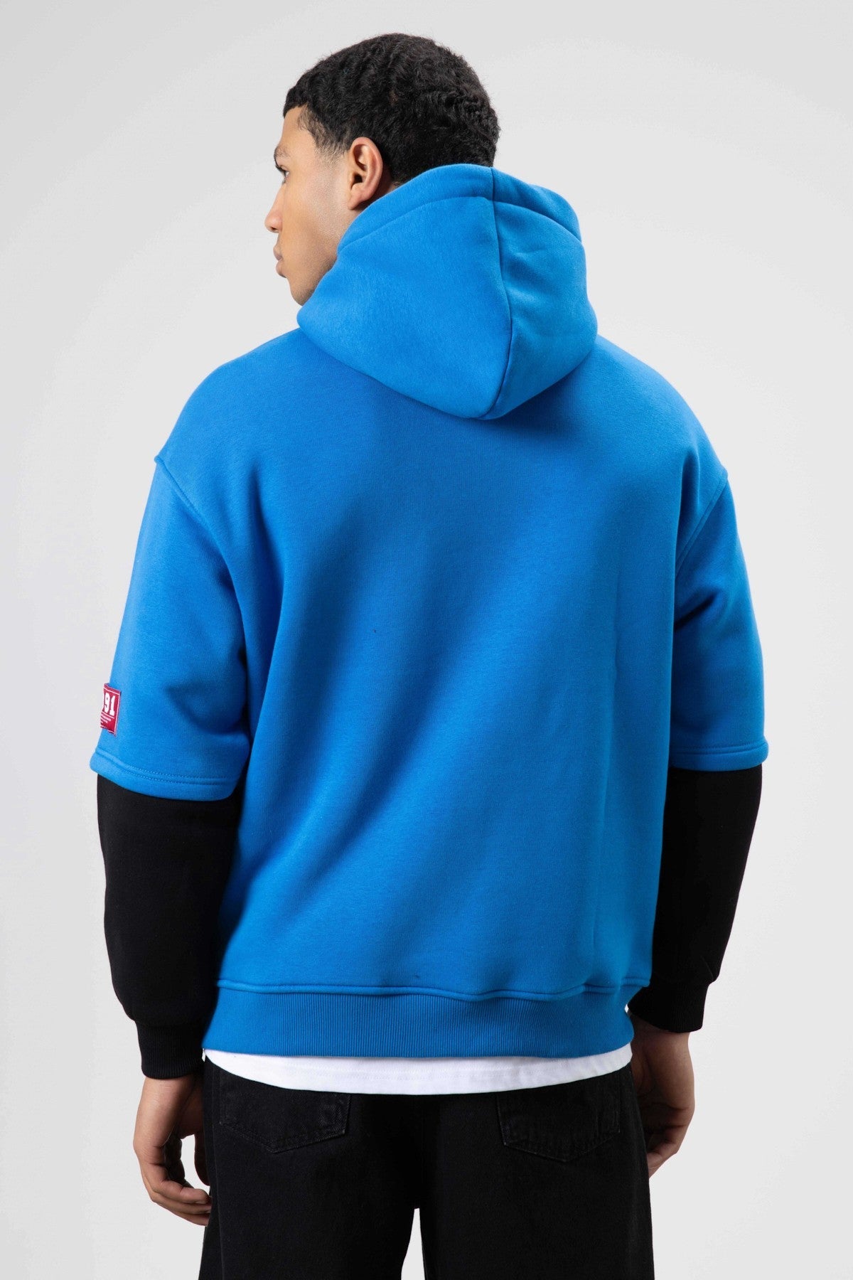 Oversize Baskılı Kapüşonlu Sweatshirt