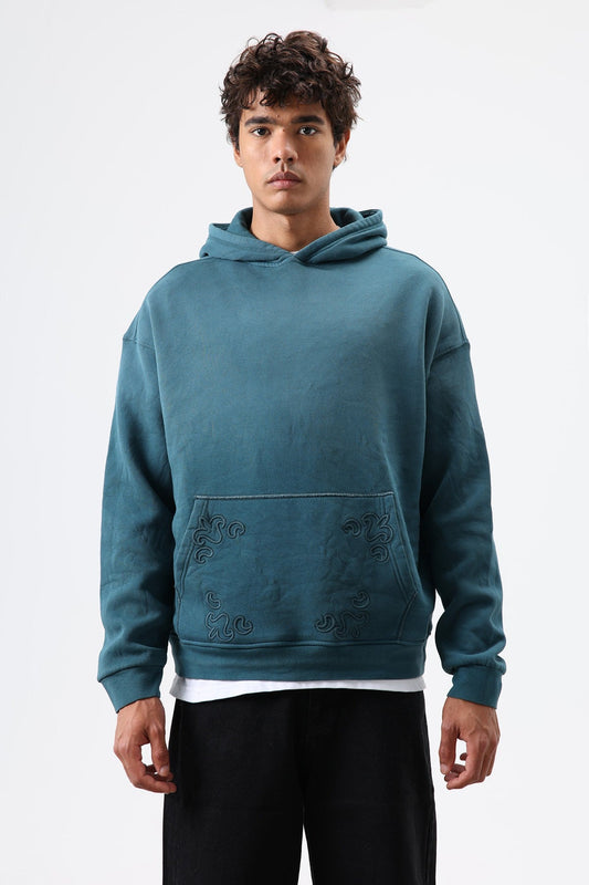 Oversize Nakış Detaylı Hoodie