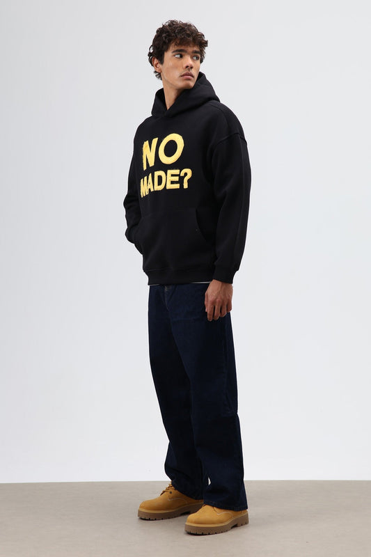 Oversize Baskılı Kapüşonlu Sweatshirt