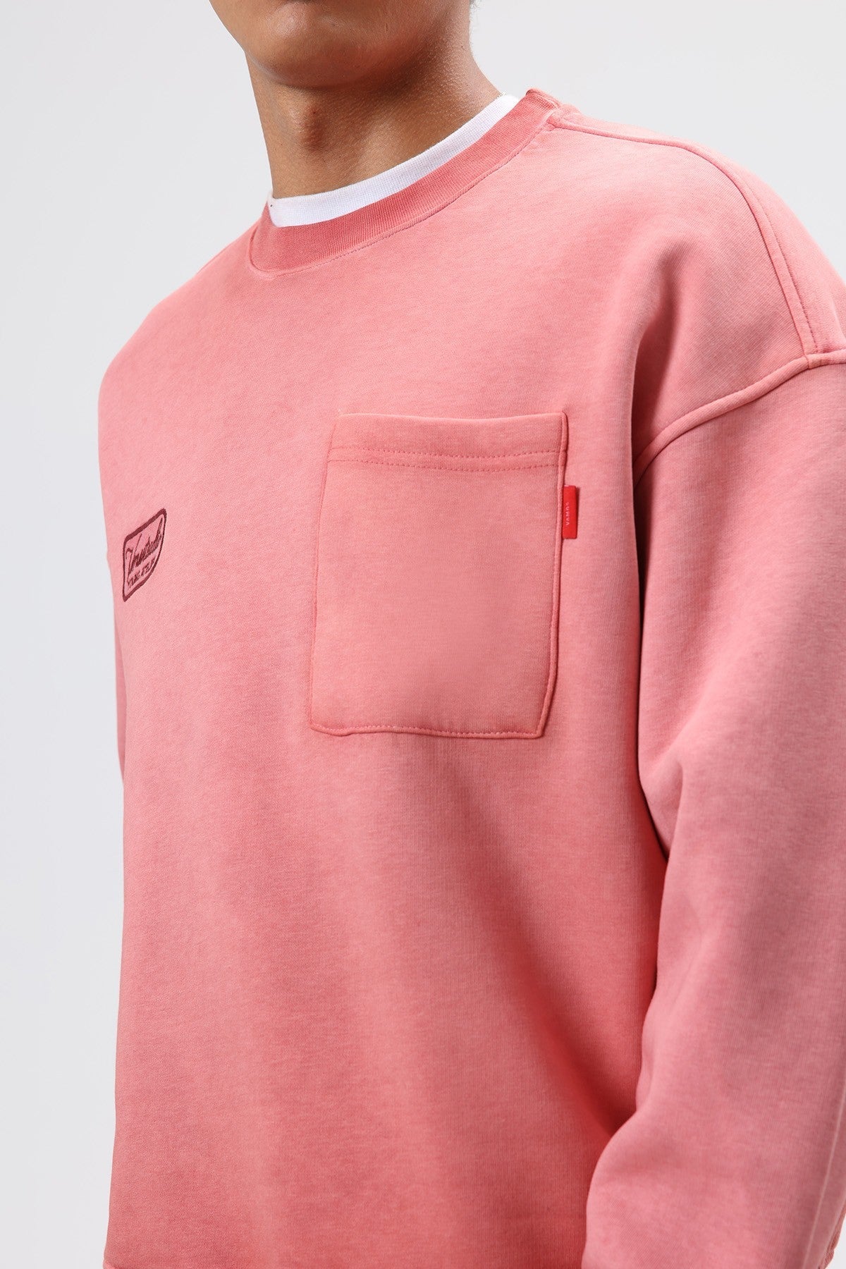 Oversize Bisiklet Yaka Cepli Sweatshirt