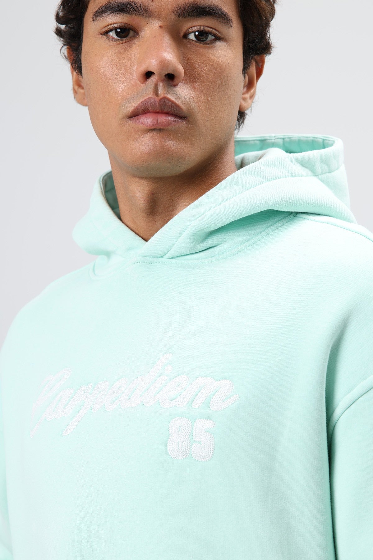 Oversize Baskılı Kapüşonlu Hoodie